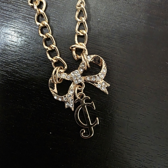 Juicy Couture Gold Chain Necklace with Bow Pendant - Picture 2 of 4